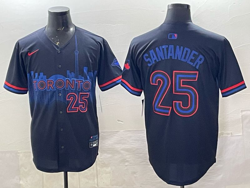 Men 2025 Nike Toronto Blue Jays #25 Santander Blue Game MLB Jersey 02
